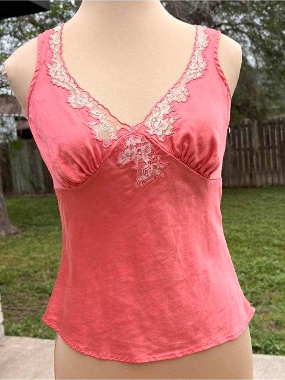 Banana Republic Coral Pink Silk Shirt Blouse